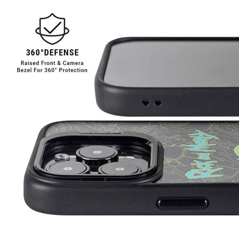 Adult Swim Rick and Morty Portal Travel iPhone 15 Pro Kickstand Case